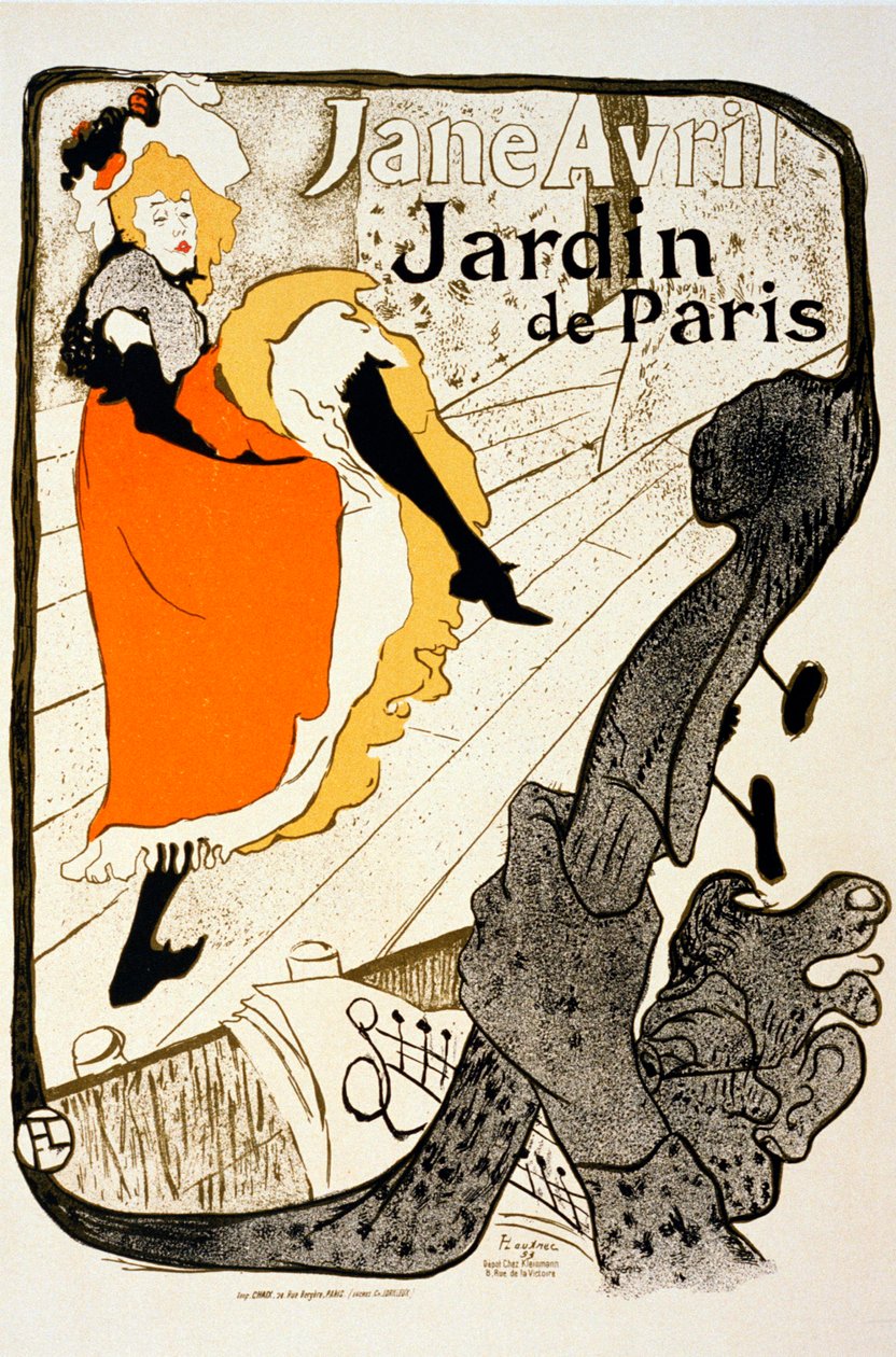 Jane Avril a Párizsi Kertben, 1893. alkotó: Henri de Toulouse Lautrec