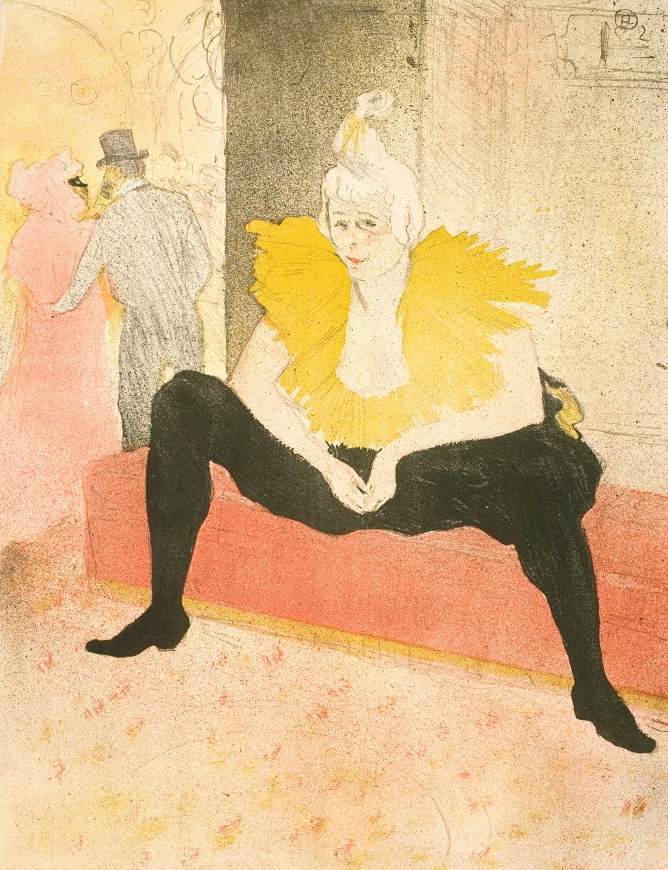 Az ülő bohóc, Miss Cha-U-Kao alkotó: Henri de Toulouse Lautrec