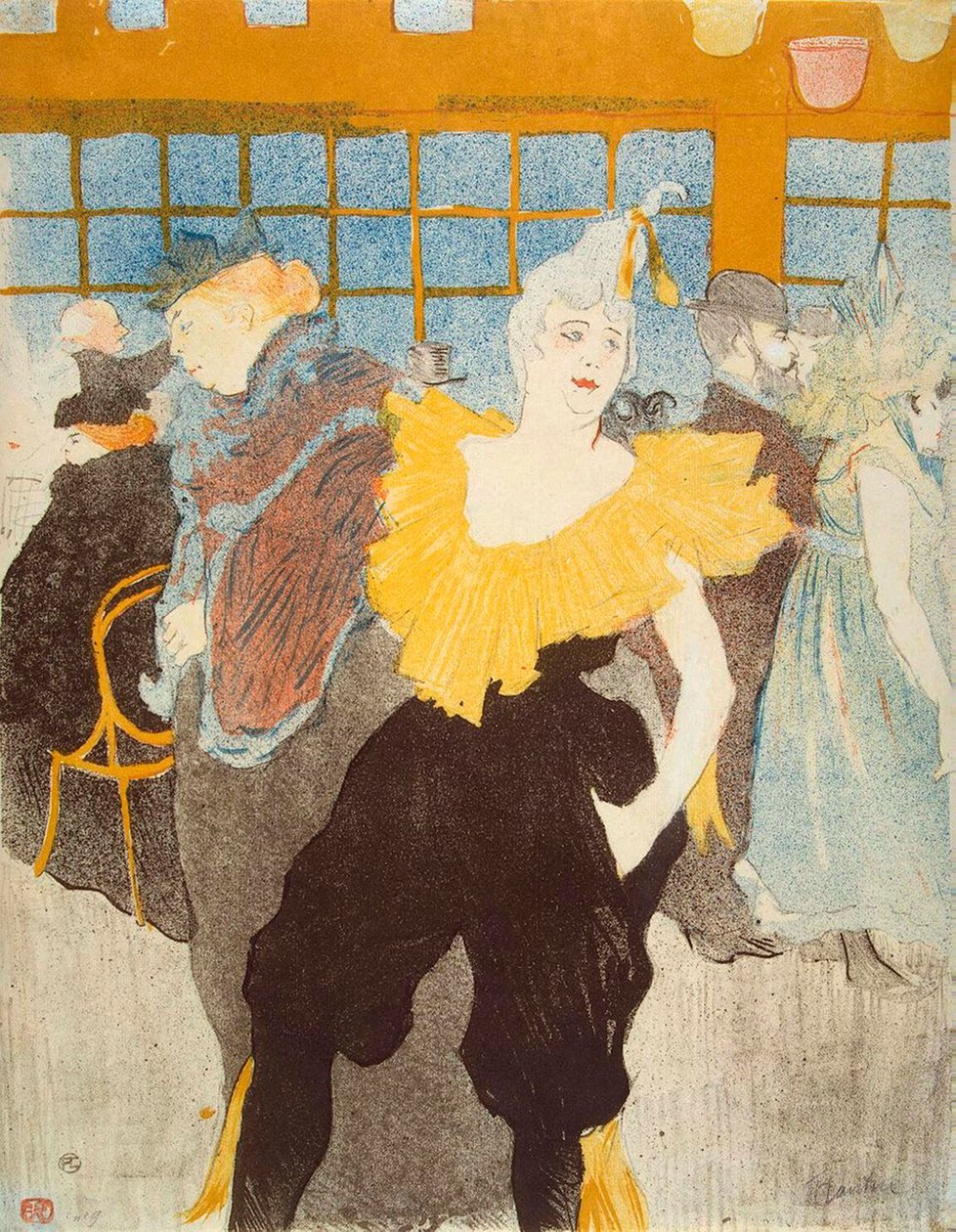 A bohócnő a Moulin Rouge-ban, 1897. alkotó: Henri de Toulouse Lautrec