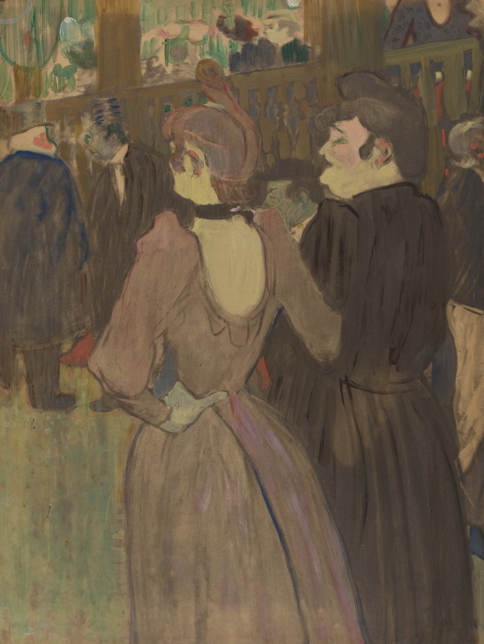 La Goulue és nővére, c. 1892. alkotó: Henri de Toulouse Lautrec