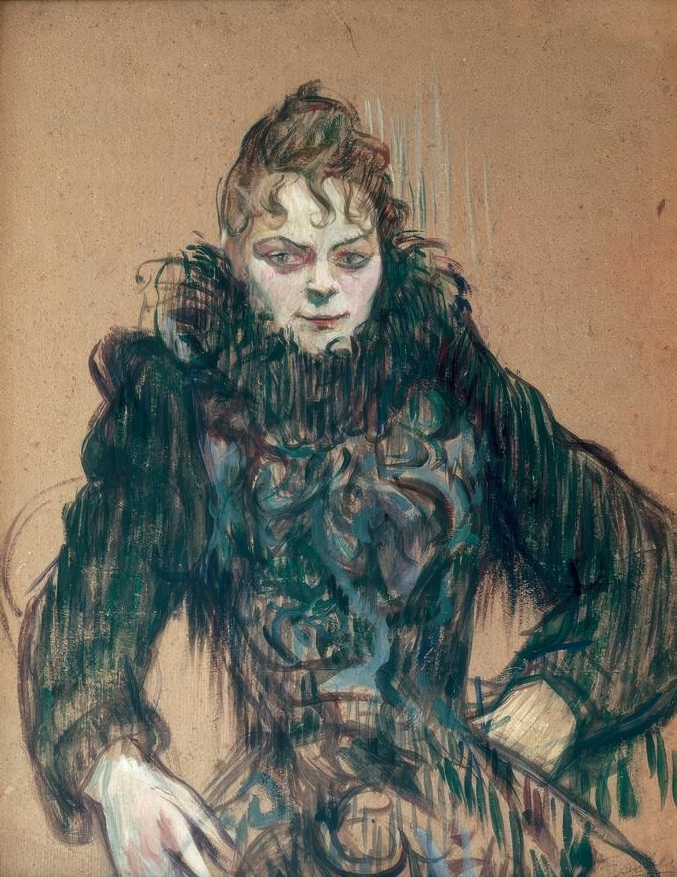 A nő a fekete boával alkotó: Henri de Toulouse Lautrec