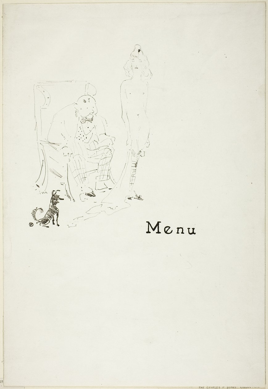 A meztelen lány: Menü alkotó: Henri de Toulouse Lautrec