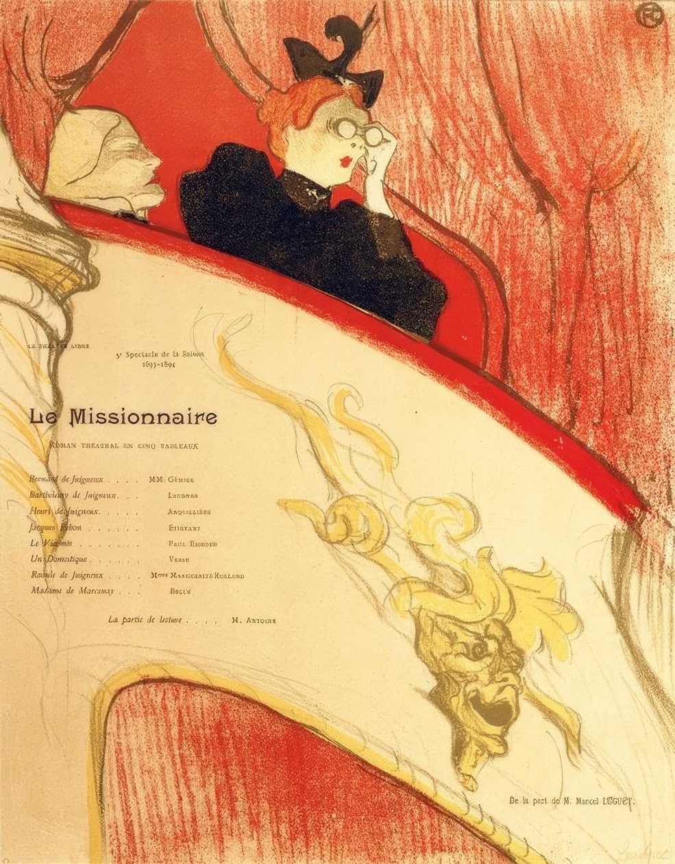 A páholy az arany maszkronnál alkotó: Henri de Toulouse Lautrec