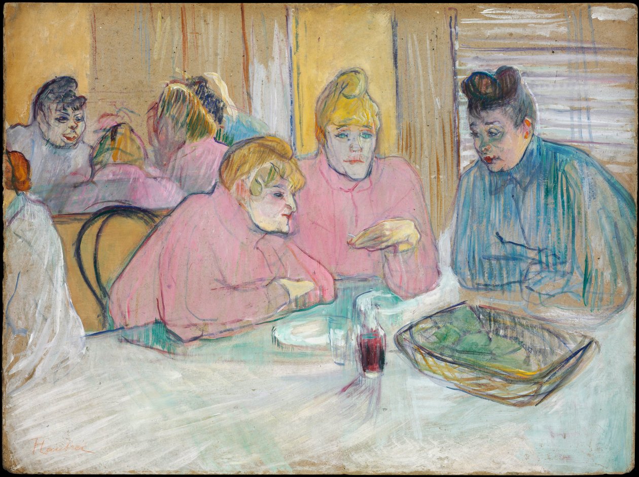 Les Dames dans la salle a manger - Hölgyek az ebédlőben - Toulouse-Lautrec, Henri, de (1864-1901) - 1893-1894 - Olaj, karton - 60,2x80,7 - Szepmuveszeti Múzeum, Budapest alkotó: Henri de Toulouse Lautrec