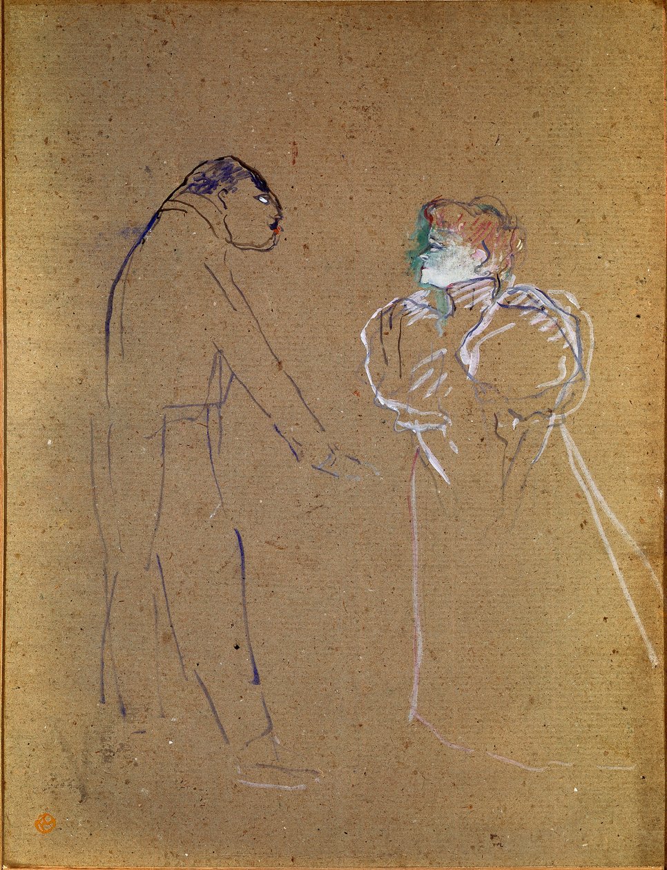 Lucien Germain Guitry (1860-1925) és Jeanne Granier. Henri de Toulouse-Lautrec rajza (Toulouse Lautrec alkotó: Henri de Toulouse Lautrec