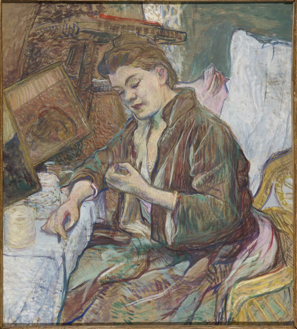 Madame Favre a vécéjében, 1891 alkotó: Henri de Toulouse Lautrec