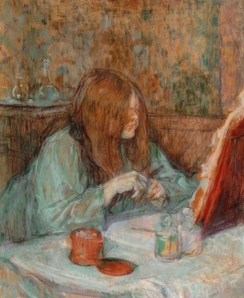 Madame Poupoule a vécéjében alkotó: Henri de Toulouse Lautrec