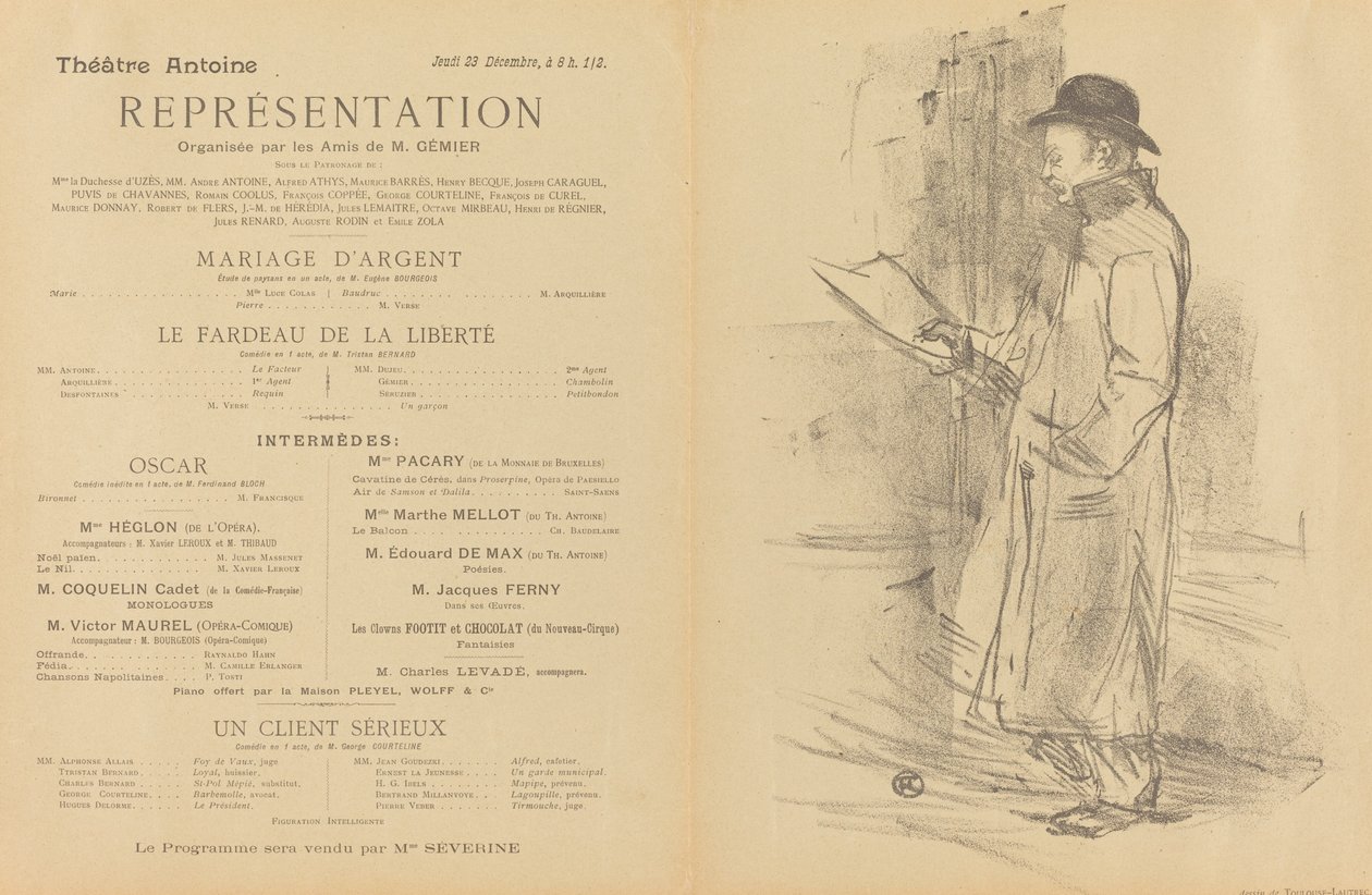 Ezüst esküvő, A szabadság terhe, egy komoly ügyfél [recto], 1897. alkotó: Henri de Toulouse Lautrec