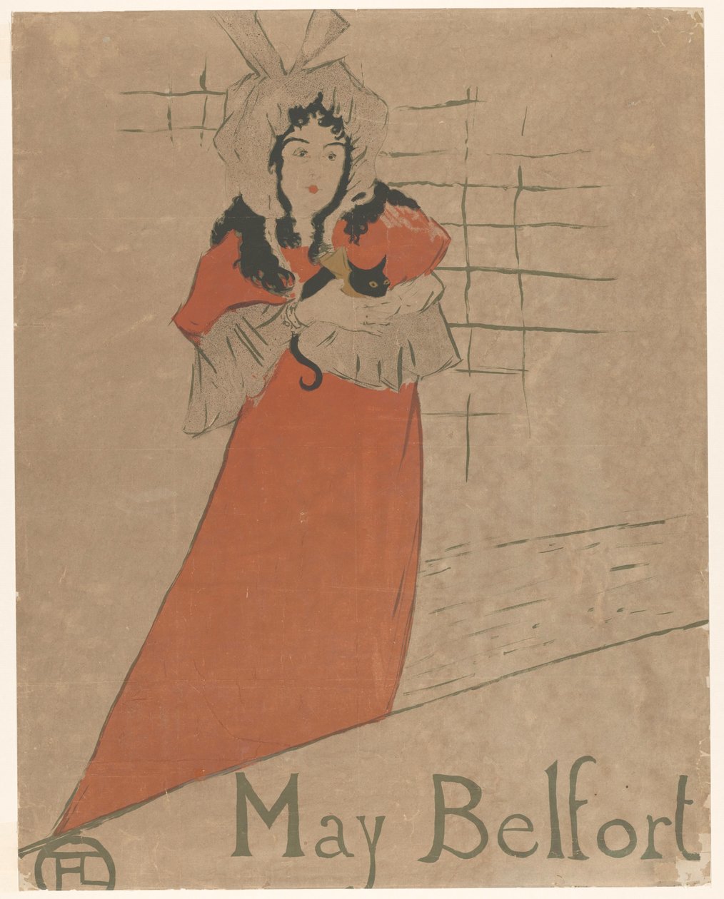May Belfort macskával a karjában May Belfort (cím a tárgyon) alkotó: Henri de Toulouse Lautrec