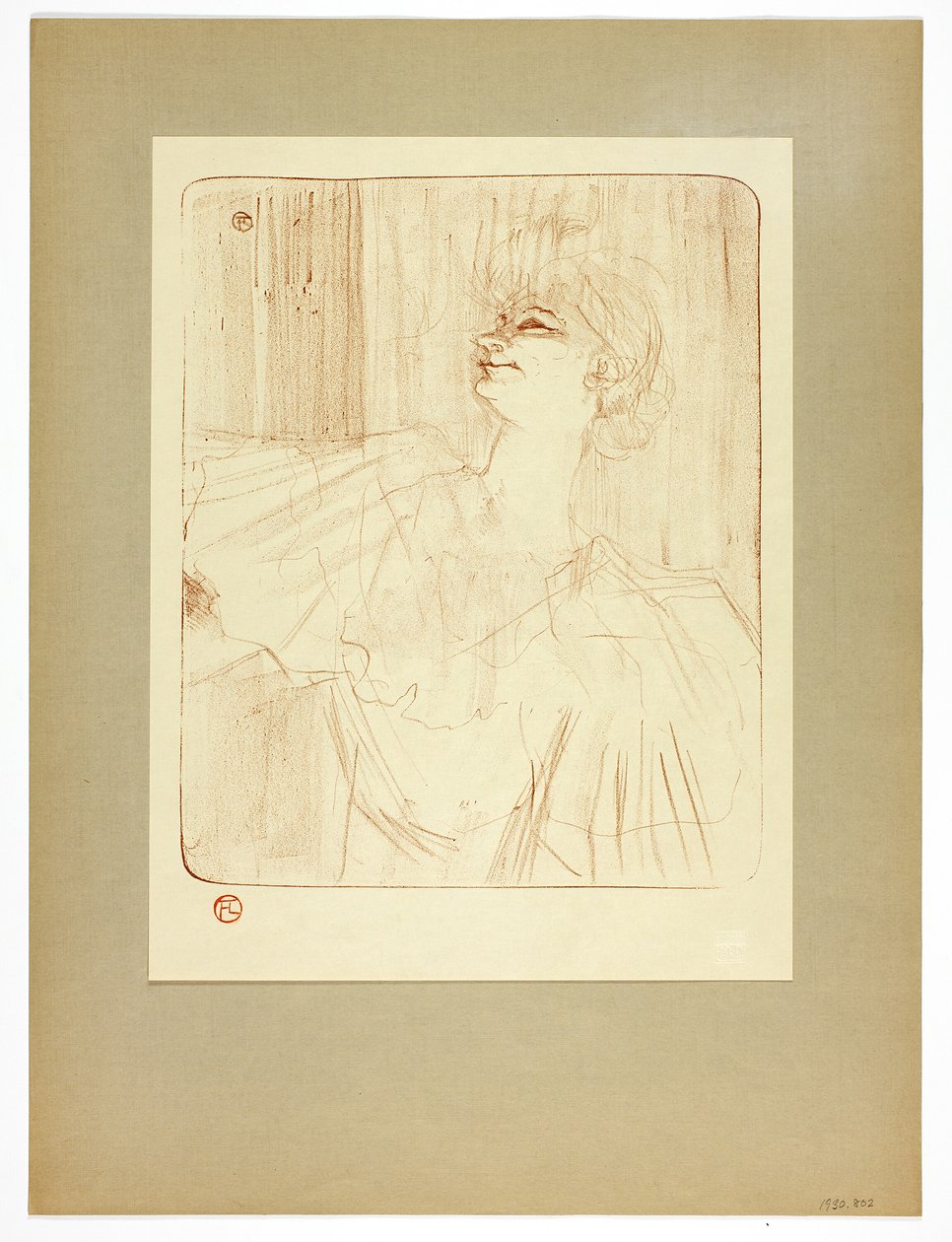 À Menilmontant by Bruant, négyes tányér Yvette Guilbert-től alkotó: Henri de Toulouse Lautrec