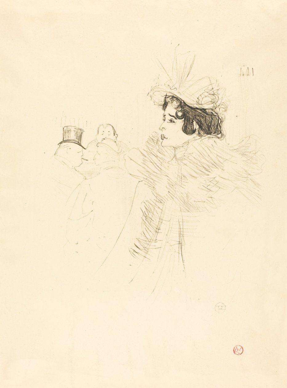 Miss May Belfort az ír és amerikai bárban, rue Royale Miss Belfort Belfort au Irish..., 1895. alkotó: Henri de Toulouse Lautrec