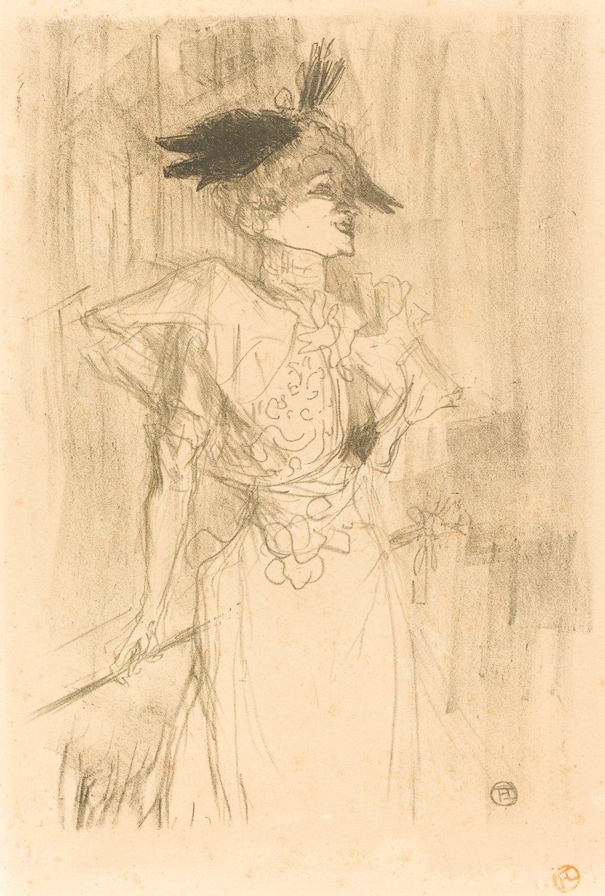 Miss Marcelle Lender, Álló Miss Marcelle Lender, Állva, 1895. alkotó: Henri de Toulouse Lautrec