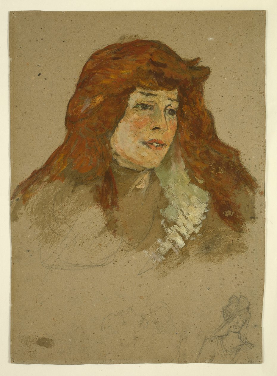 Lili Grenier asszony (recto); Táj templommal (fordítva) alkotó: Henri de Toulouse Lautrec