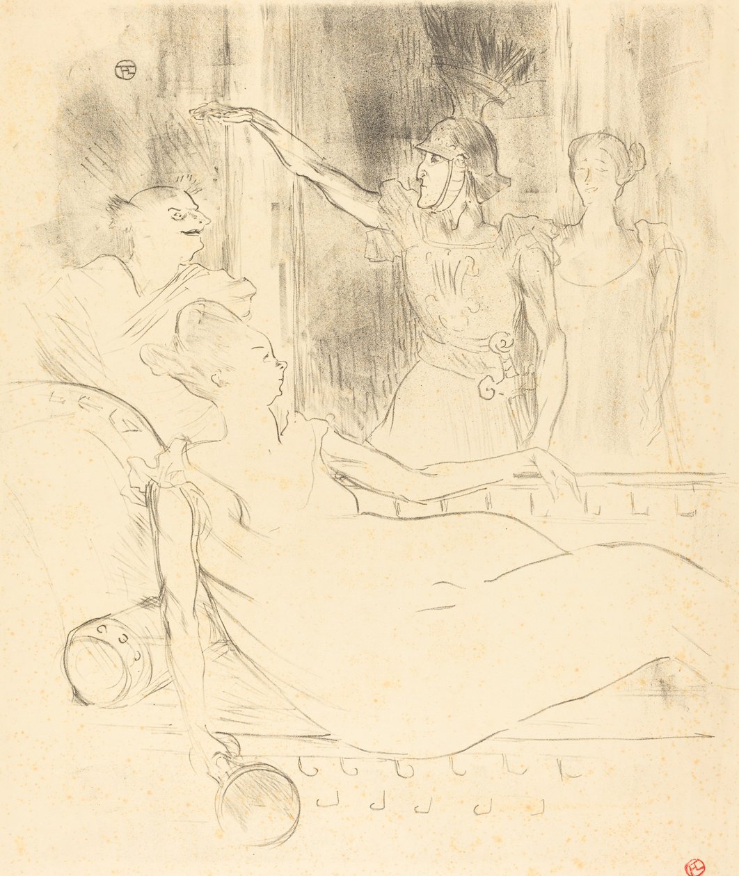 Simon-Girard asszony, Brasseur és Guy a La belle Helene-ben Simon-Girard asszony, Brasseur..., 1895. alkotó: Henri de Toulouse Lautrec