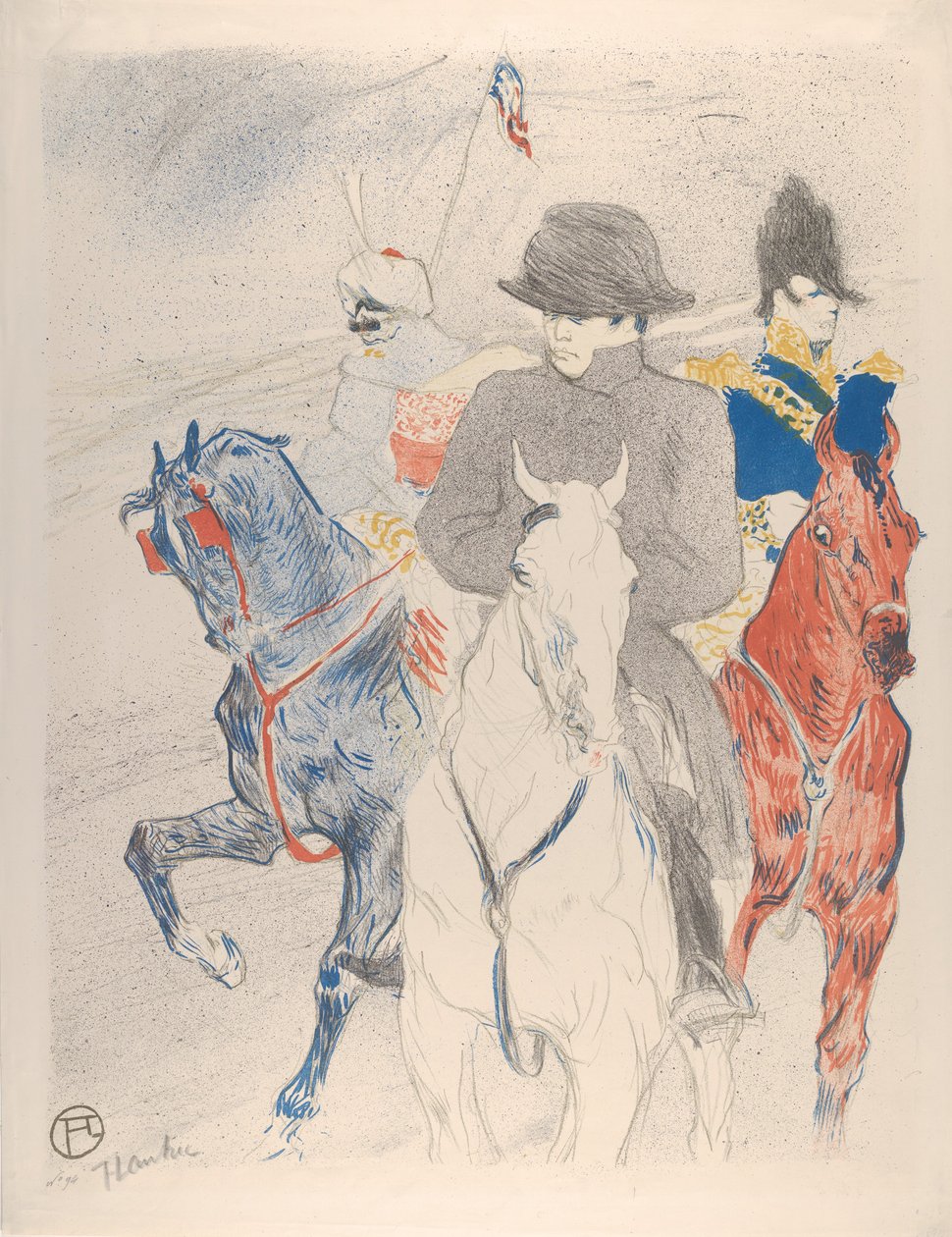 Napóleon, 1895 (kréta, ecset és fröccsenő litográfia szőtt papíron) alkotó: Henri de Toulouse Lautrec