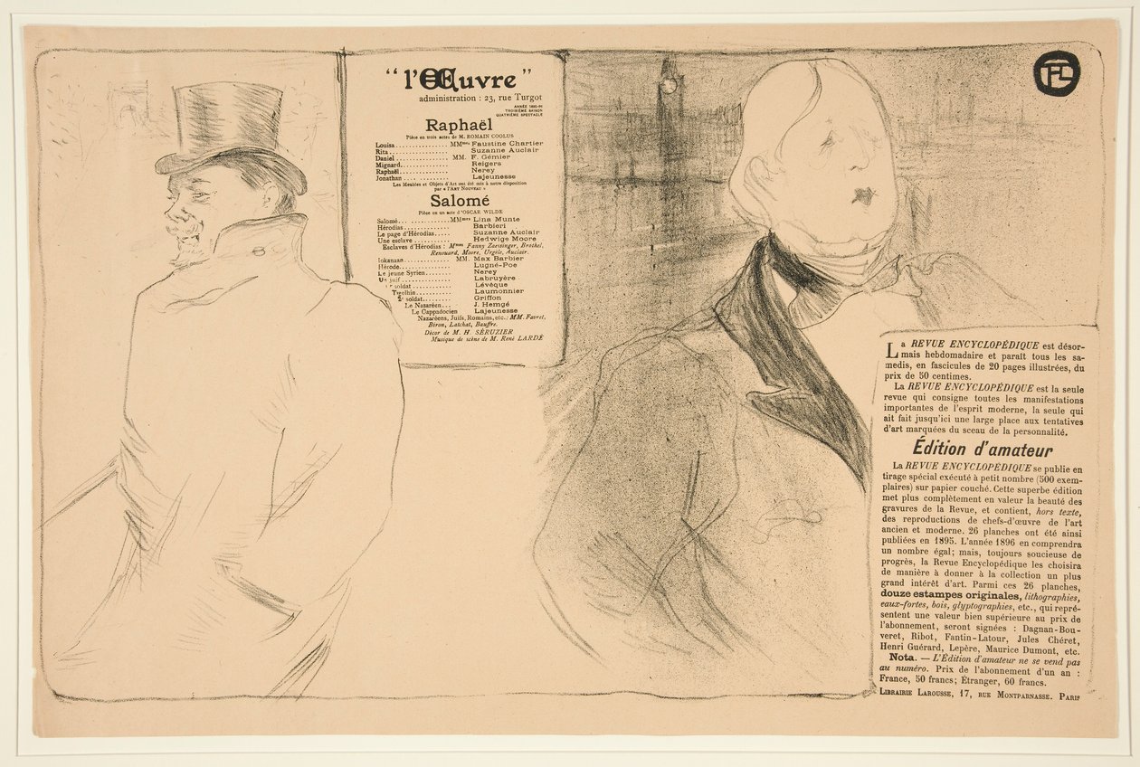 Oscar Wilde és Romain Coolus (Oscar Wilde és Romain Coolus) alkotó: Henri de Toulouse Lautrec