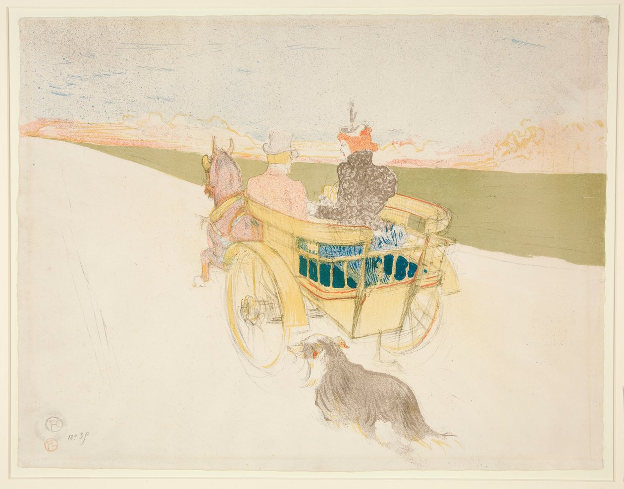 Vidéki kirándulás; a hordó (The Barrel) vagy az angol kocsi (The English Buggy) alkotó: Henri de Toulouse Lautrec