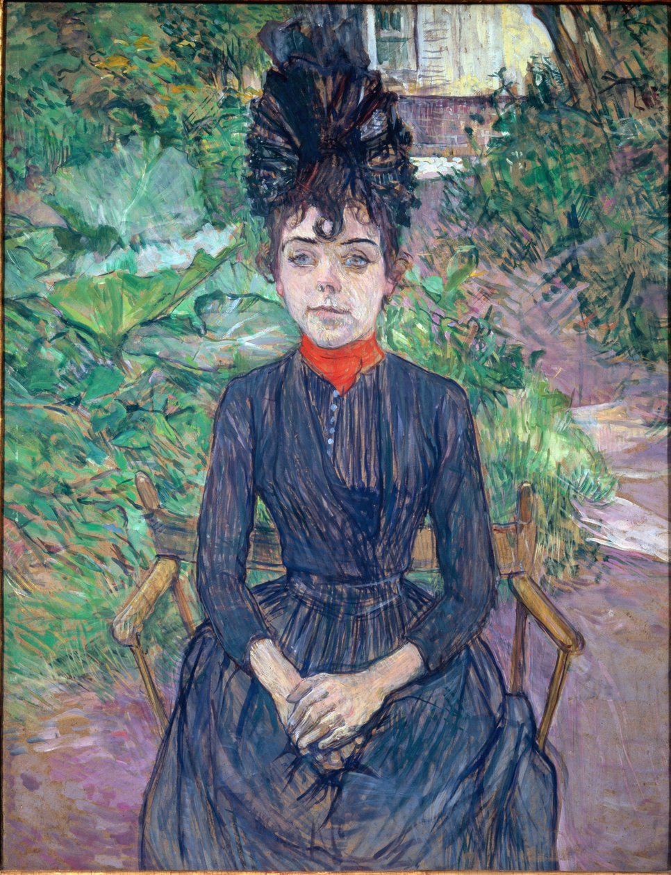 Justine Dieuhl portréja - olaj, karton alkotó: Henri de Toulouse Lautrec