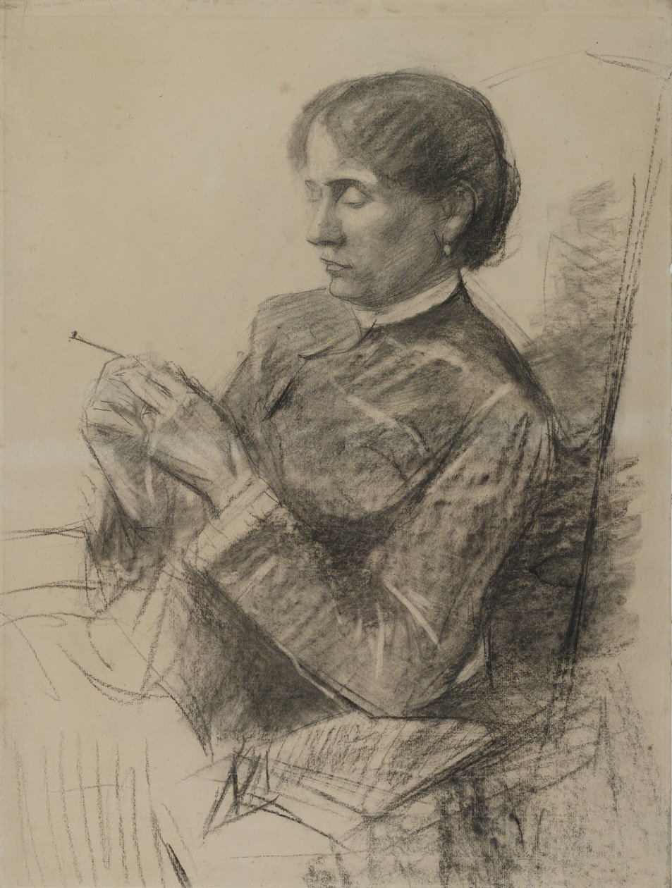 Madame la Comtesse Adele de Toulouse-Lautrec portréja, 1882 (szén, papíron) alkotó: Henri de Toulouse Lautrec