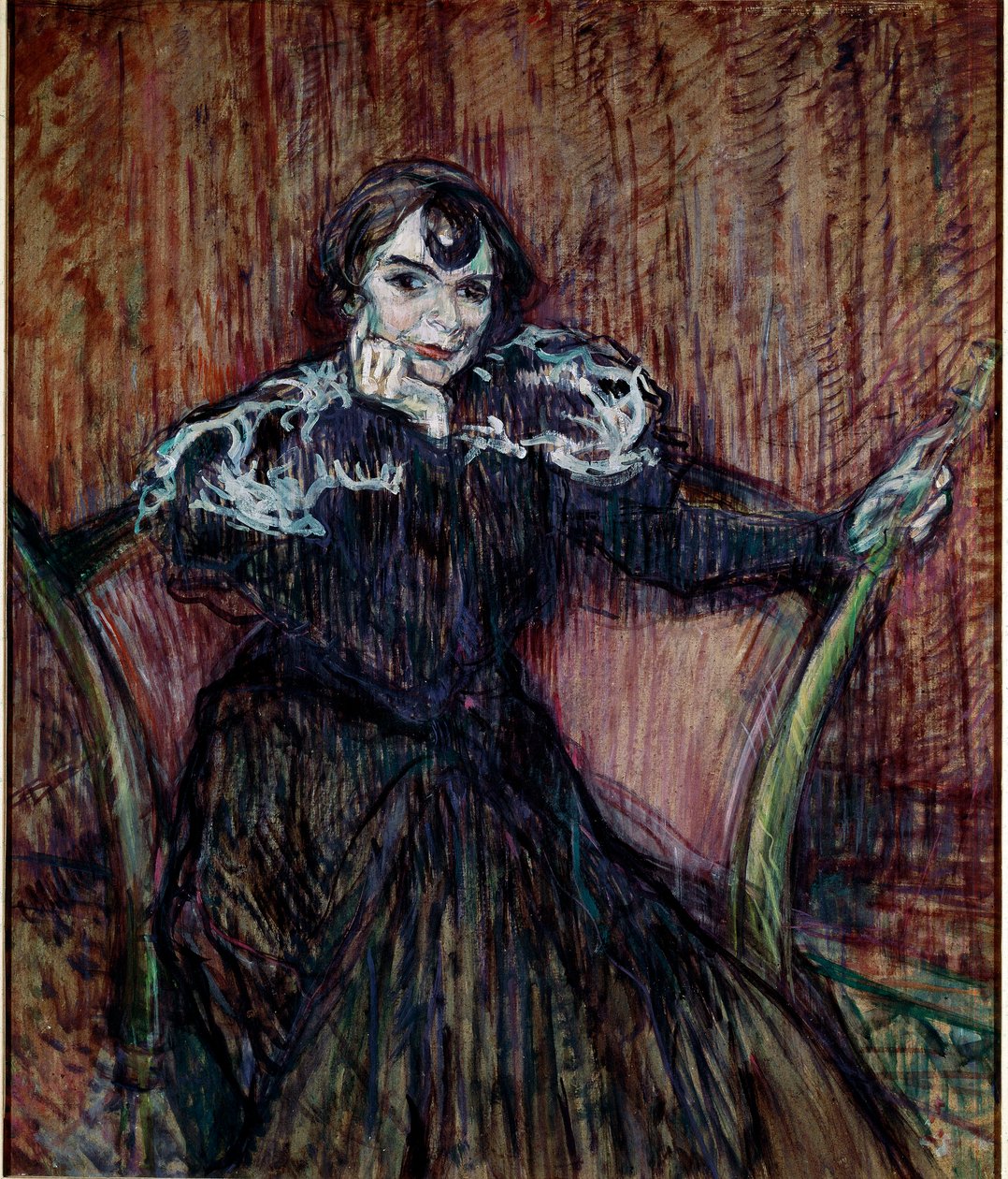 Berthe Bady színésznő portréja. Henri de Toulouse-Lautrec festménye (Toulouse Lautrec alkotó: Henri de Toulouse Lautrec