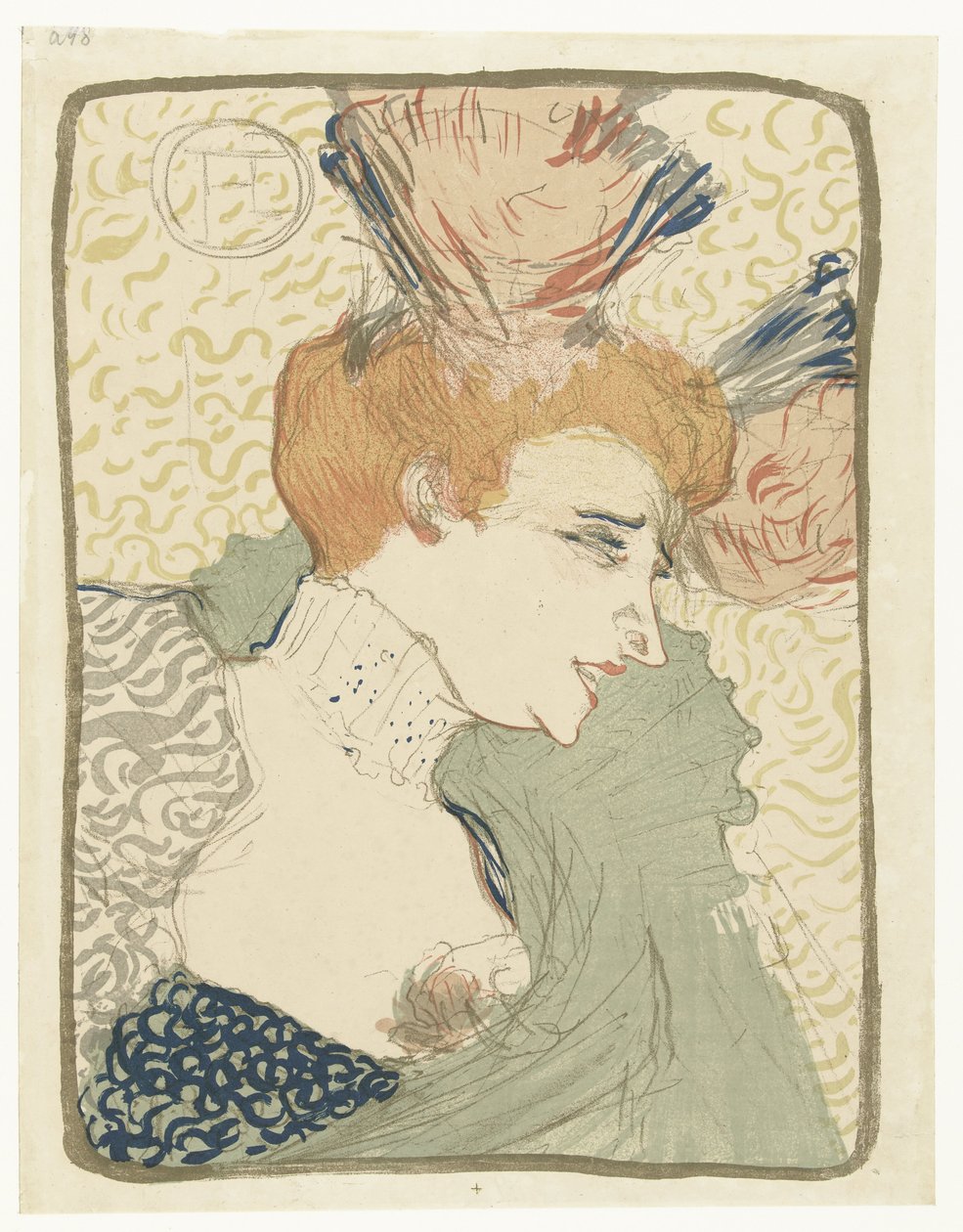 Marcelle Lender, a Music Hall előadóművész portréja alkotó: Henri de Toulouse Lautrec
