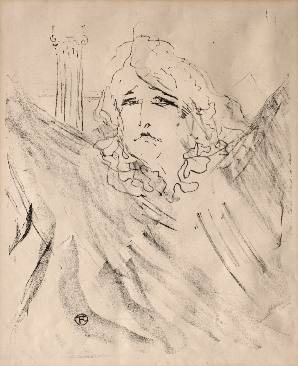 Színészek és színésznők portréi: Tizenhárom litográfia: Sarah Bernhardt alkotó: Henri de Toulouse Lautrec
