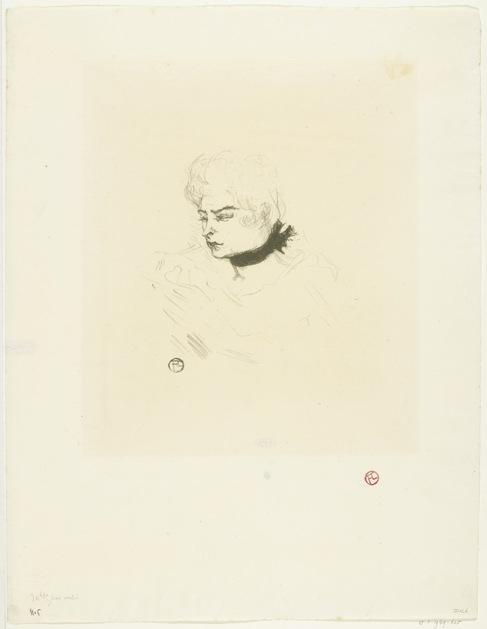 Mademoiselle zöld pontok portréja Miss Green Dots alkotó: Henri de Toulouse Lautrec