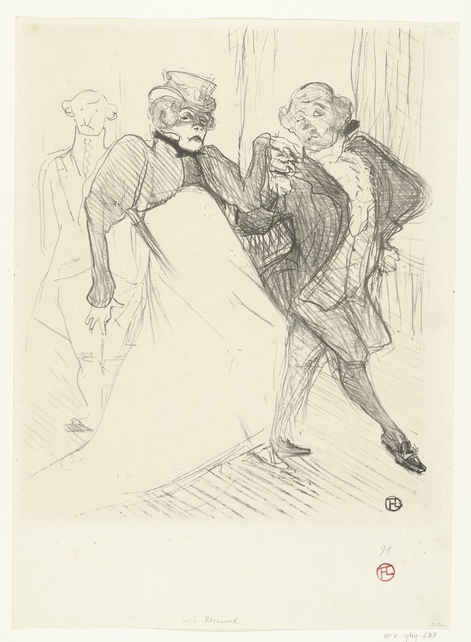 Színészek portréja: Gabrielle Rejane és Felix Galipaux, Madame Sans-Gêne Rejave és Galipaux, Madame Sans Gène-ben alkotó: Henri de Toulouse Lautrec