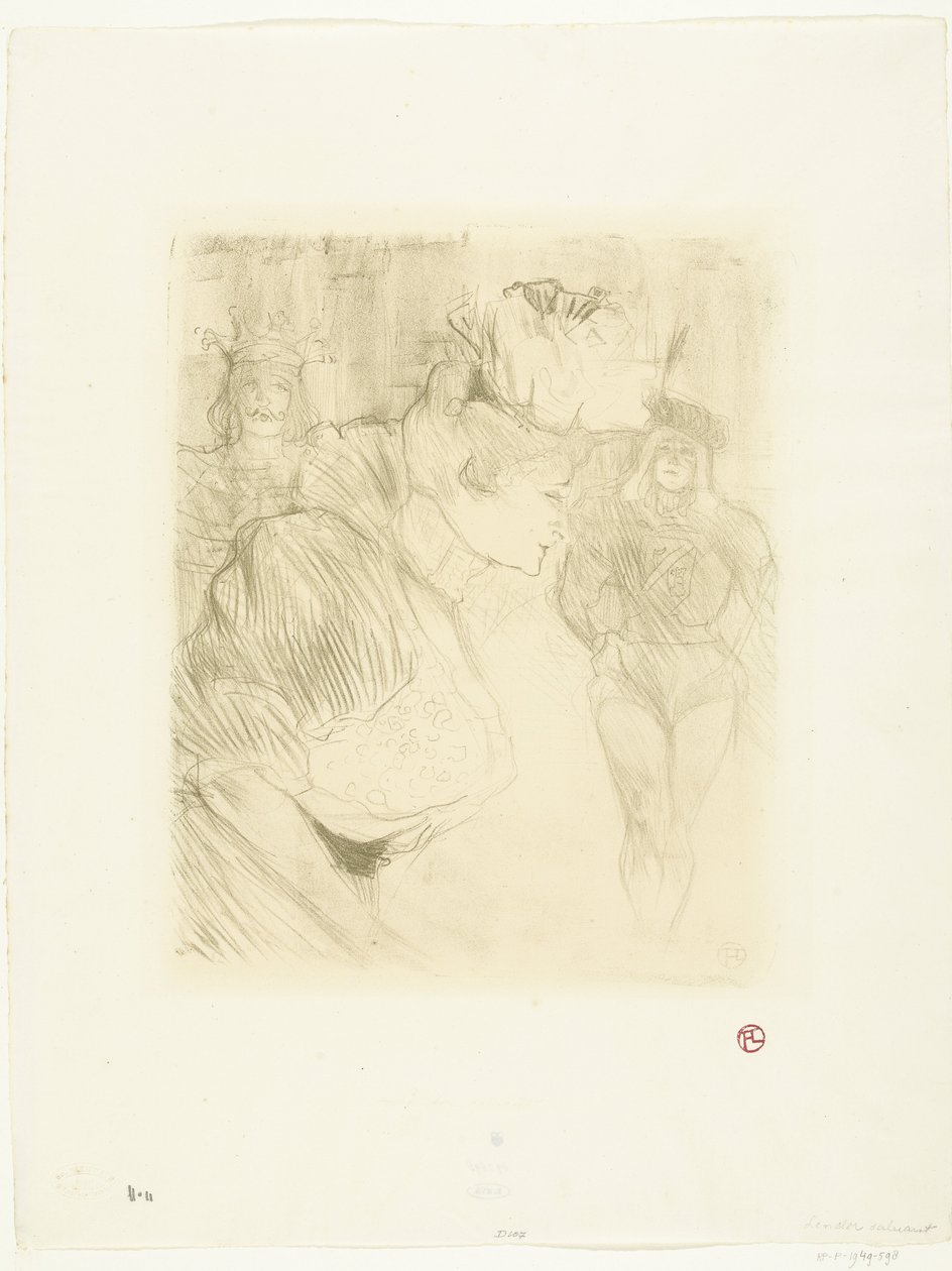 A közönség előtt meghajló Marcelle Lender színésznő portréja Hiteles tisztelgés alkotó: Henri de Toulouse Lautrec