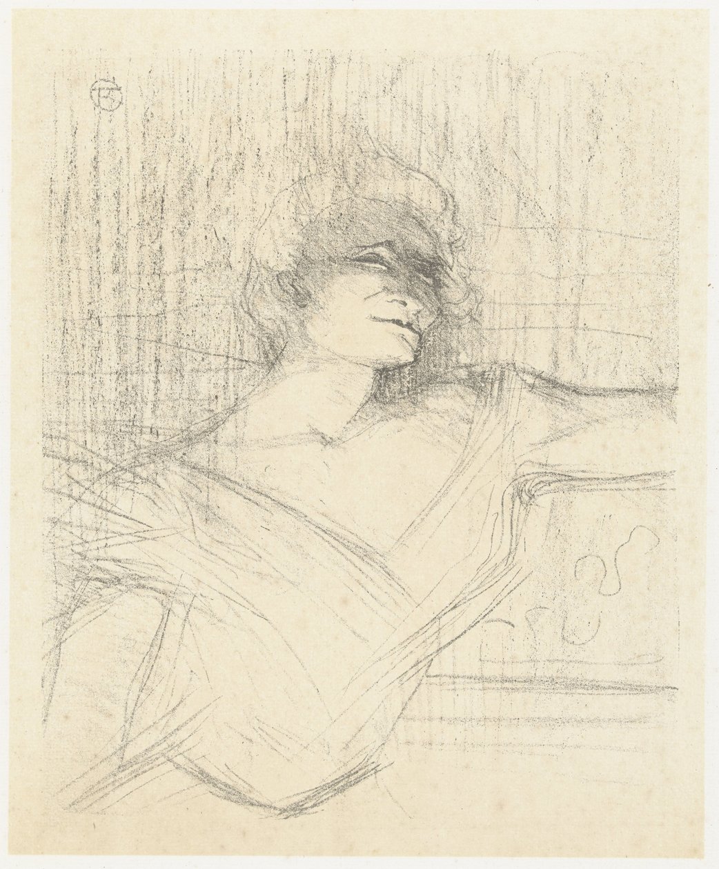Yvette Guilbert portré színésznő a Dans la Glu-ban Yvette Guilbert A ragasztóban Yvette Guilbert: angol sorozat (sorozat címe) alkotó: Henri de Toulouse Lautrec