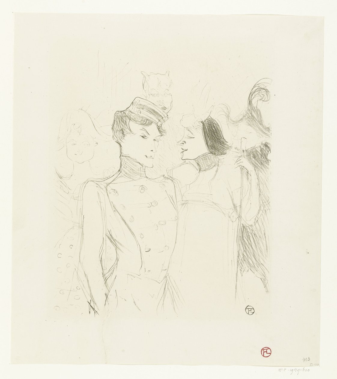 Marcelle Lender és Eve Lavallière színésznők portréja a het Théâtre des Variétés egyik revüjében Lender és Lavalliere alkotó: Henri de Toulouse Lautrec