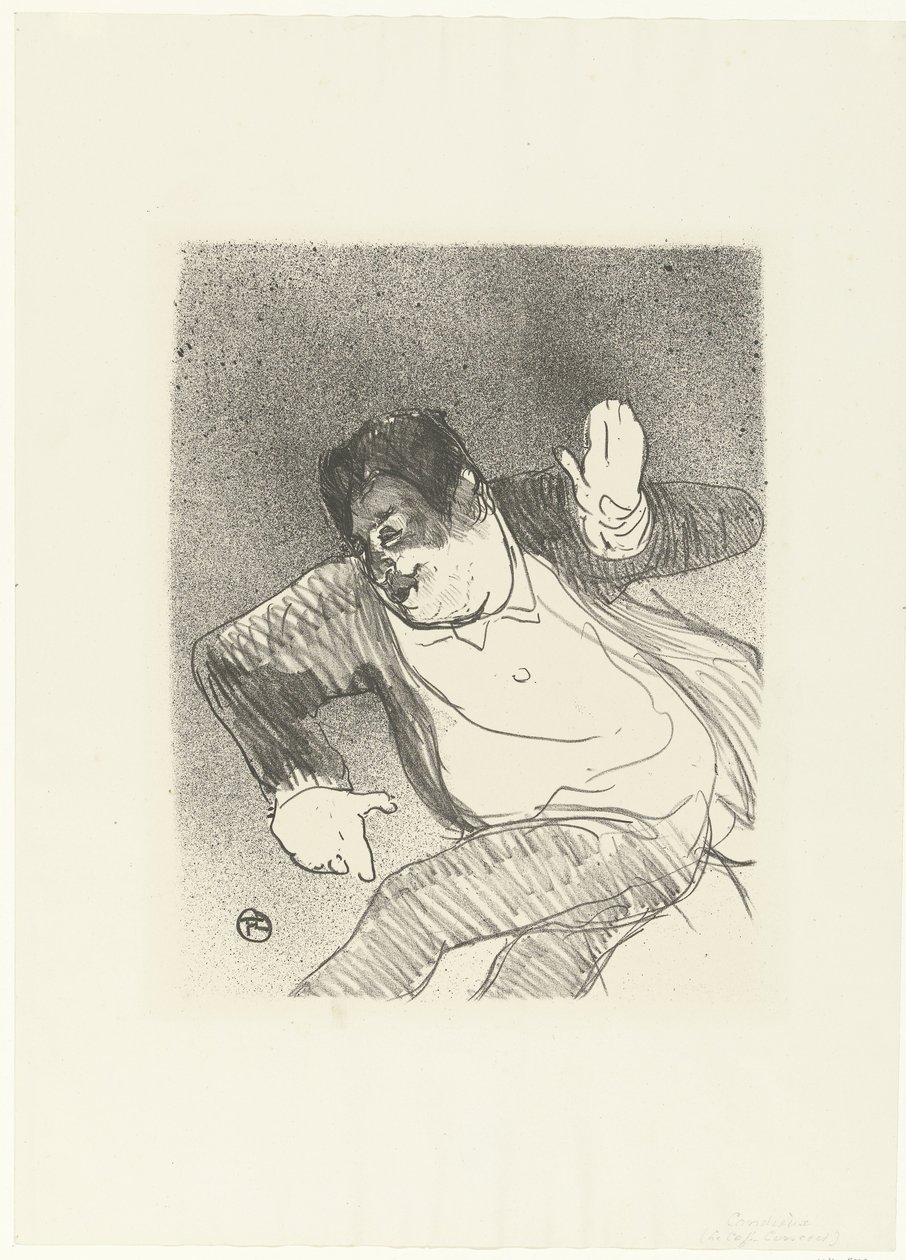 Portret van komiek Caudieux táncol a Petit Casinoban Caudieux Petit kaszinó A koncert kávézó (sorozat címe) alkotó: Henri de Toulouse Lautrec
