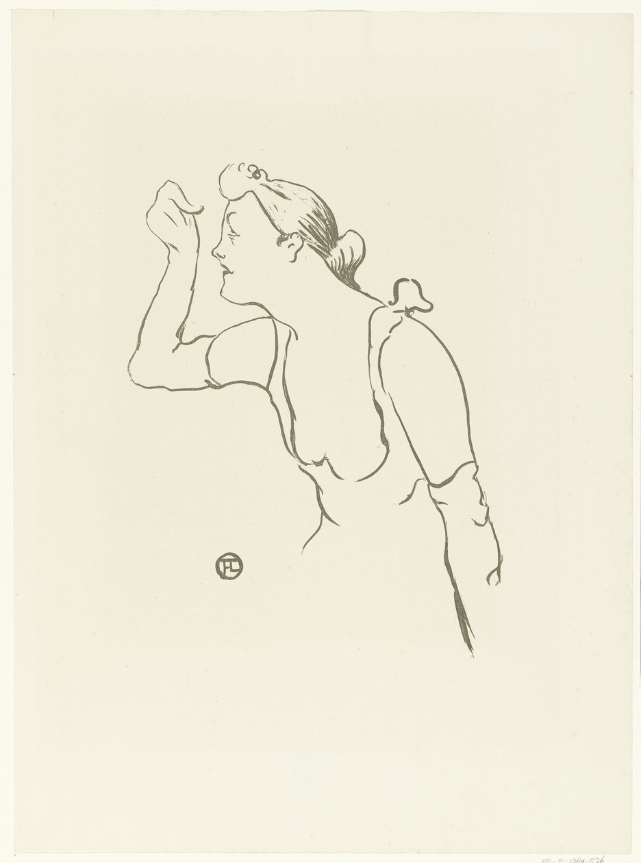 Paula Brebion énekesnő portréja Le cafe koncert (sorozat címe) alkotó: Henri de Toulouse Lautrec