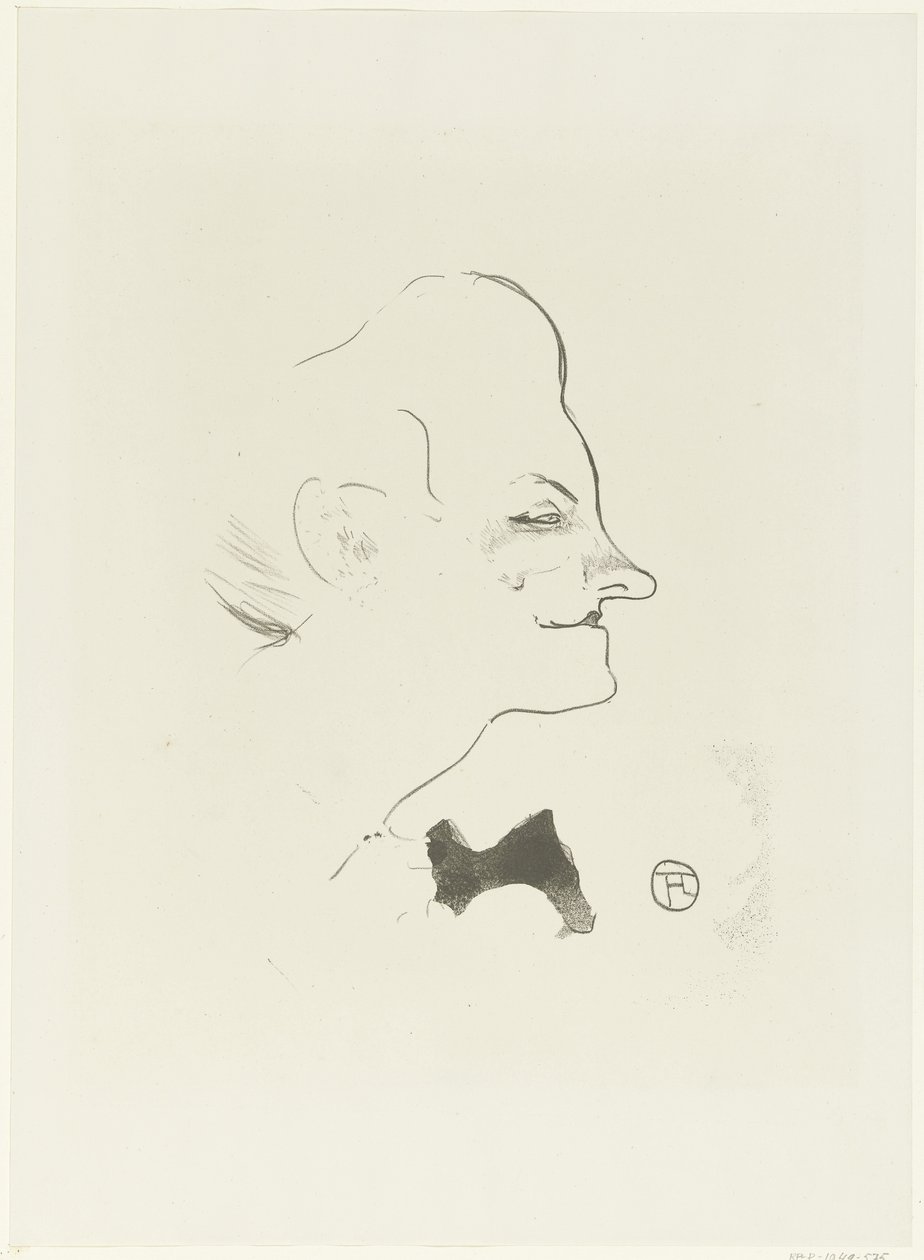 Yvette Gilbert énekesnő portréja Yvette Gilbert Le Cafe Concert (sorozat címe) alkotó: Henri de Toulouse Lautrec