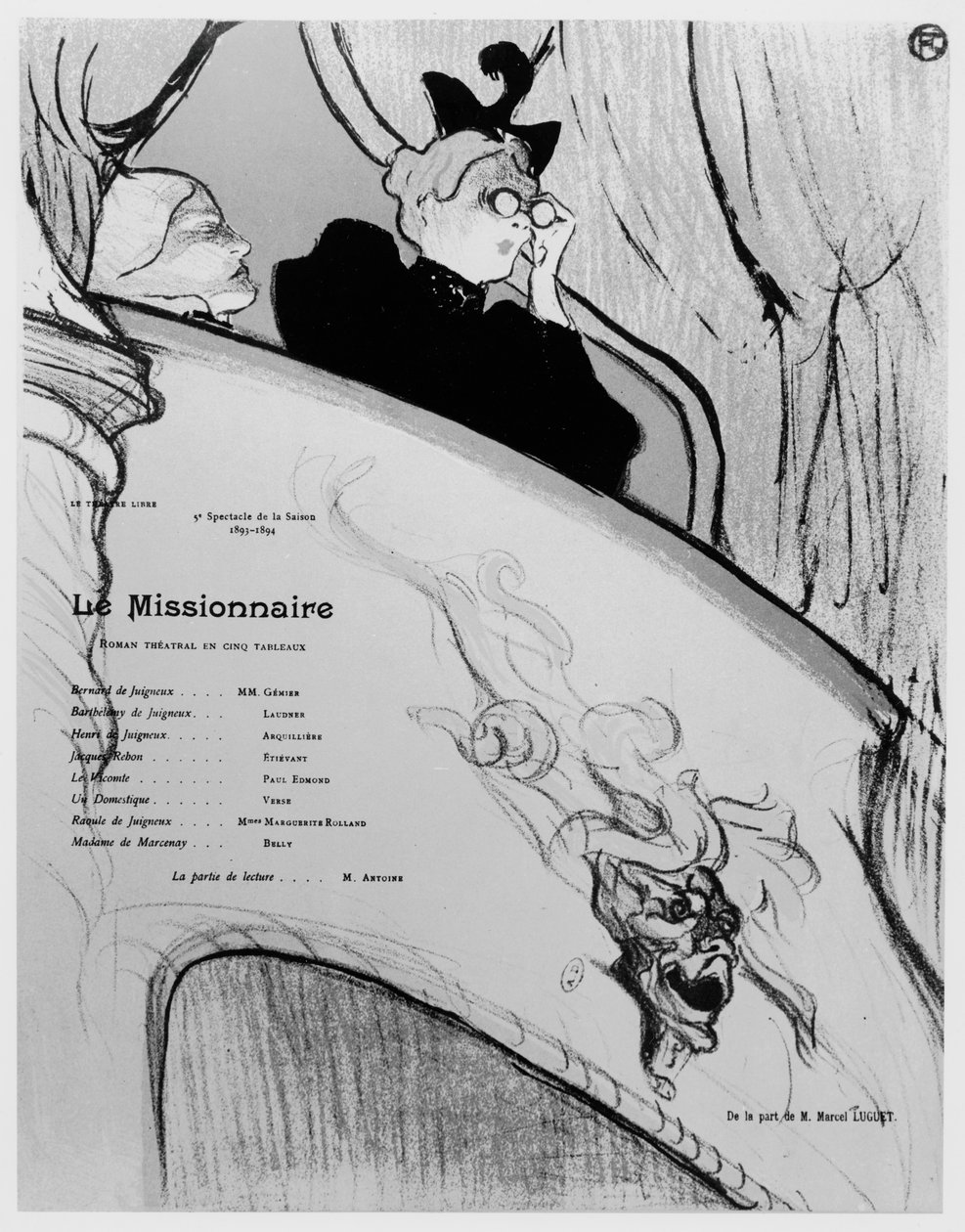 A „Le Missionnaire” című darabot reklámozó plakát, 1893-94 (lásd még: 212843) alkotó: Henri de Toulouse Lautrec