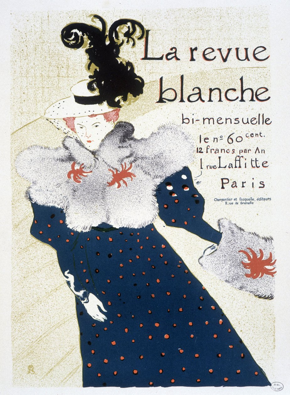 A La Revue blanche plakátja, amelyet Henri de Toulouse – Lautrec készített 1895-ben. alkotó: Henri de Toulouse Lautrec