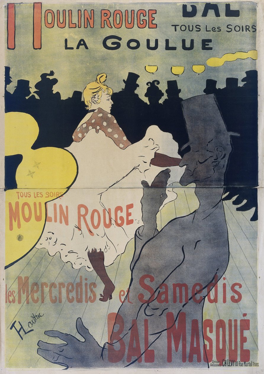 A „The Moulin Rouge” plakátja, 1891 alkotó: Henri de Toulouse Lautrec
