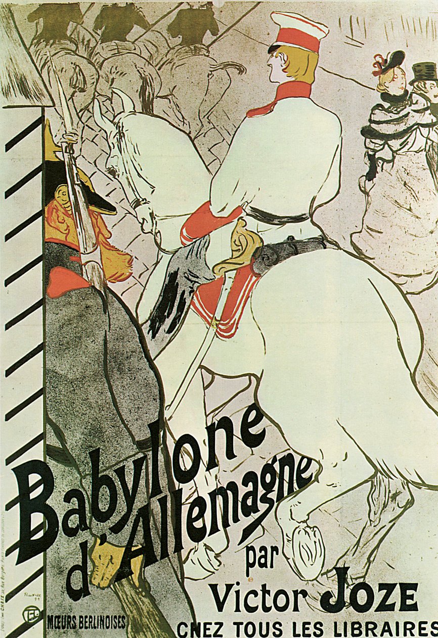 Poszter Victor Joze Babylone dAllemagne című könyvéhez, 1894. alkotó: Henri de Toulouse Lautrec
