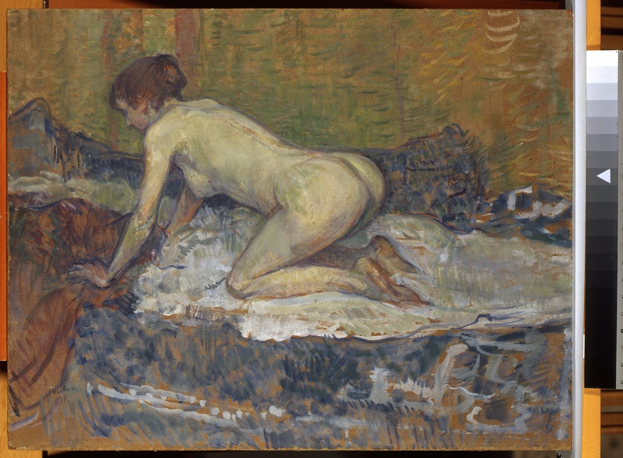 Vörösfejű meztelenül guggolva, 1897 alkotó: Henri de Toulouse Lautrec