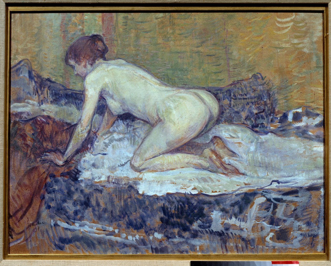 Vörös, fejjel meztelenül kuporog alkotó: Henri de Toulouse Lautrec