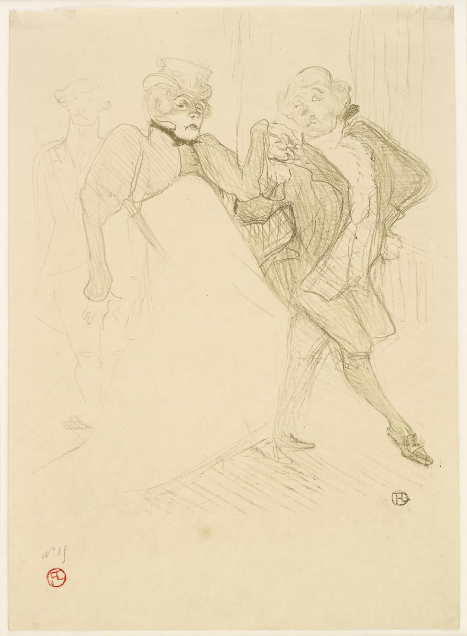 Réjane és Galipaux Madame Sans-Gêne-ben. alkotó: Henri de Toulouse Lautrec
