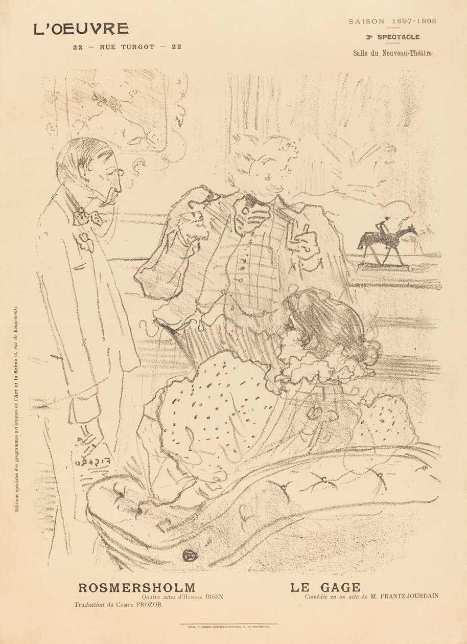 Rosmersholm, Le Gage, 1897. alkotó: Henri de Toulouse Lautrec