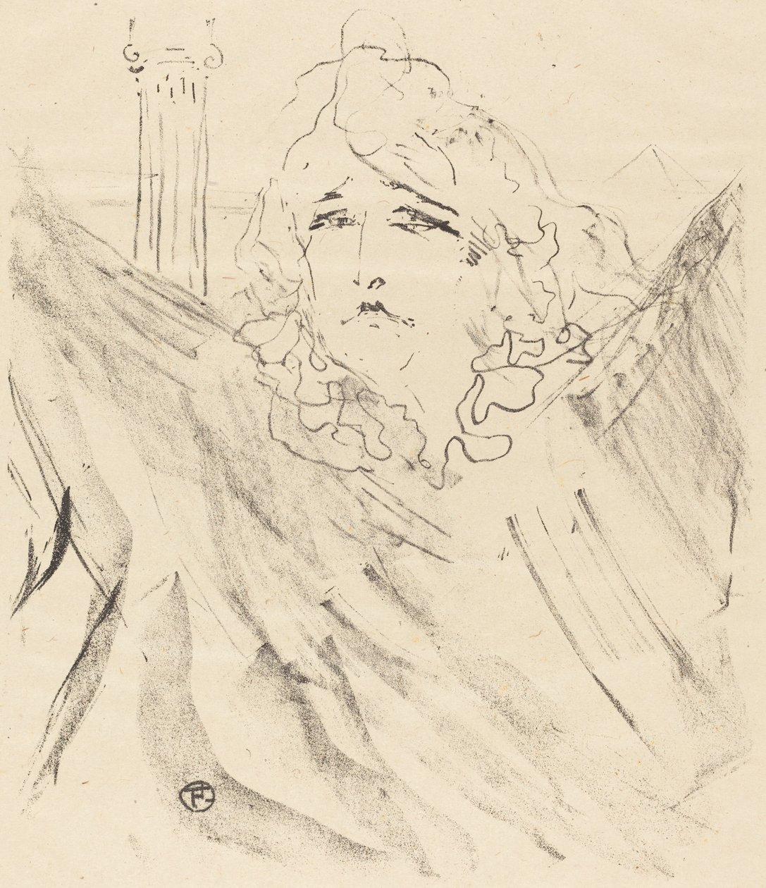 Sarah Bernhardt a Kleopátrában Sarah Bernhardt a Kleopátrában, 1896. alkotó: Henri de Toulouse Lautrec
