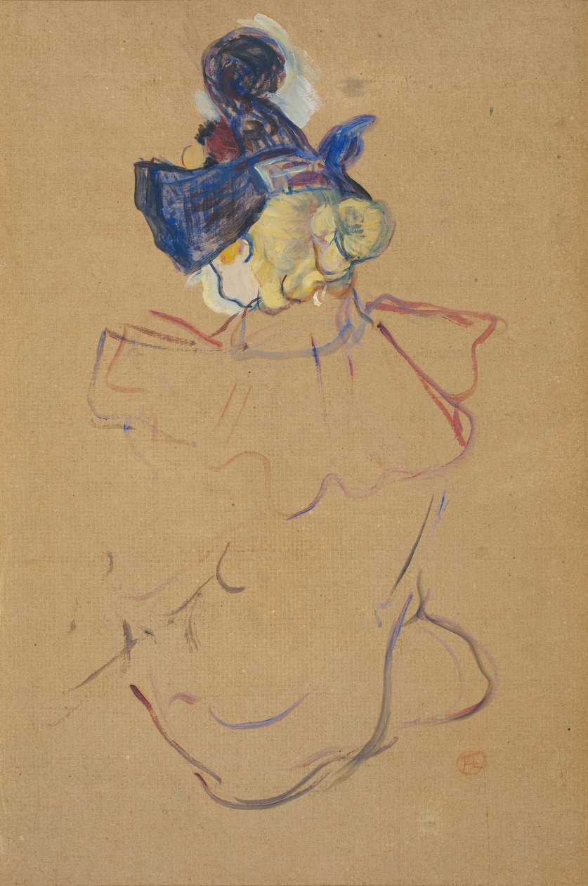 Ülő nő hátulról – Tanulmány az Au Moulin Rouge számára, 1892. alkotó: Henri de Toulouse Lautrec