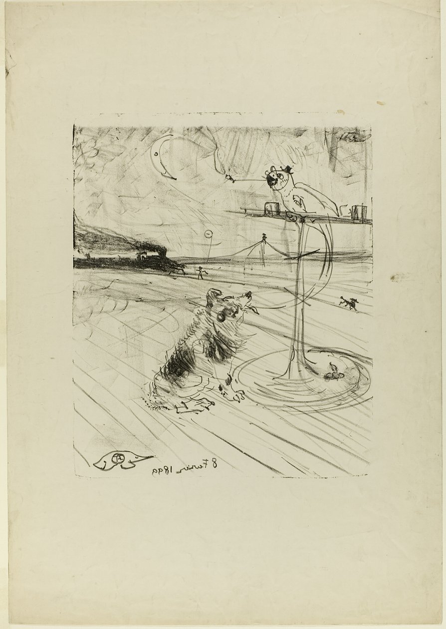 A kutya és a papagáj alkotó: Henri de Toulouse Lautrec