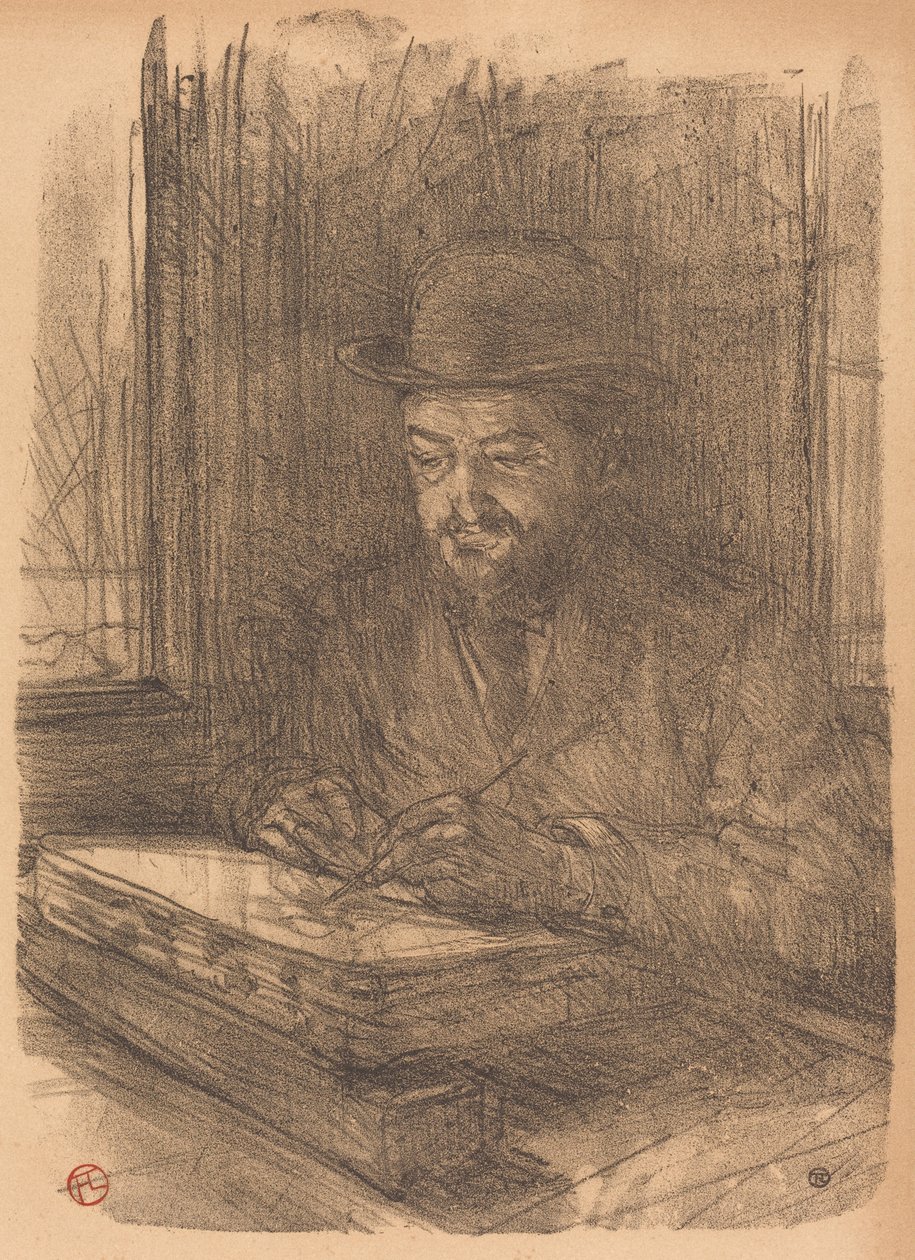 A finom nyomdász Adolphe Albert A jó metsző - Adolphe Albert, 1898. alkotó: Henri de Toulouse Lautrec
