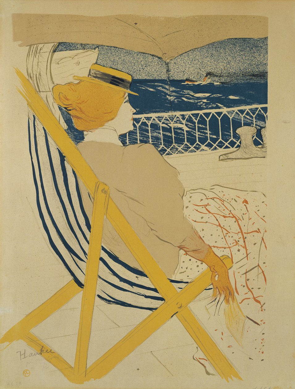 Az utas az 54-es kabinban – jachtozás, 1895 alkotó: Henri de Toulouse Lautrec