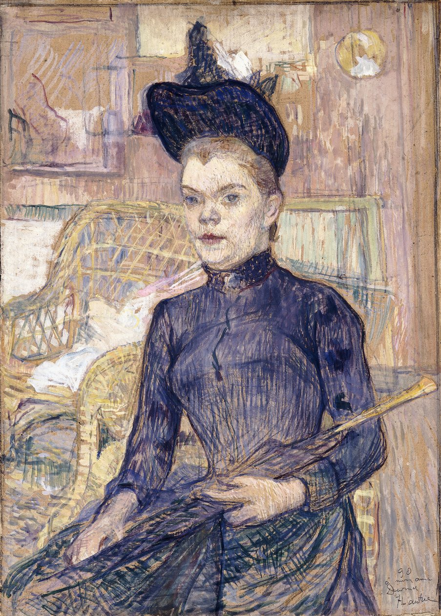 A fekete kalapos nő, süket Berthe, 1890 alkotó: Henri de Toulouse Lautrec