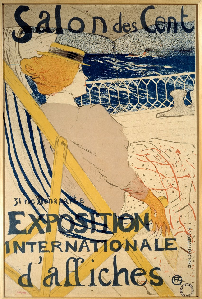 Az 54-es yacht út utasa. A Salon des Cents posztere, 31 rue Bonaparte Párizsban (nemzetközi plakátkiállítás). Henri De Toulouse Lautrec (1864-1901) plakátja alkotó: Henri de Toulouse Lautrec