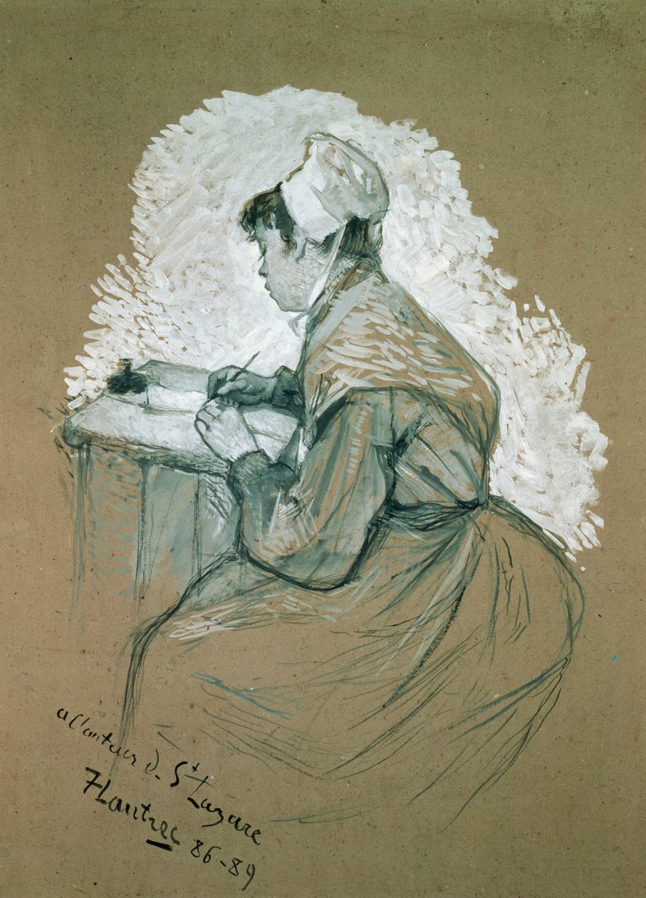 "A St. Lazare szerzőjének, 1886-89", lehetséges tanulmány a "Le Mirliton"-ban megjelent rajzhoz, jelenleg a Bibliotheque Nationale, Paris (ceruza és gouache) alkotó: Henri de Toulouse Lautrec